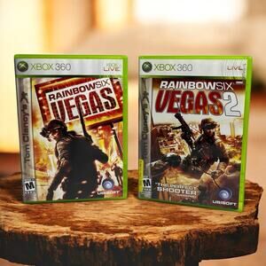 Tom Clancy's Rainbow Six Vegas & Vegas 2 XBOX 360 Video Game Bundle Lot *READ